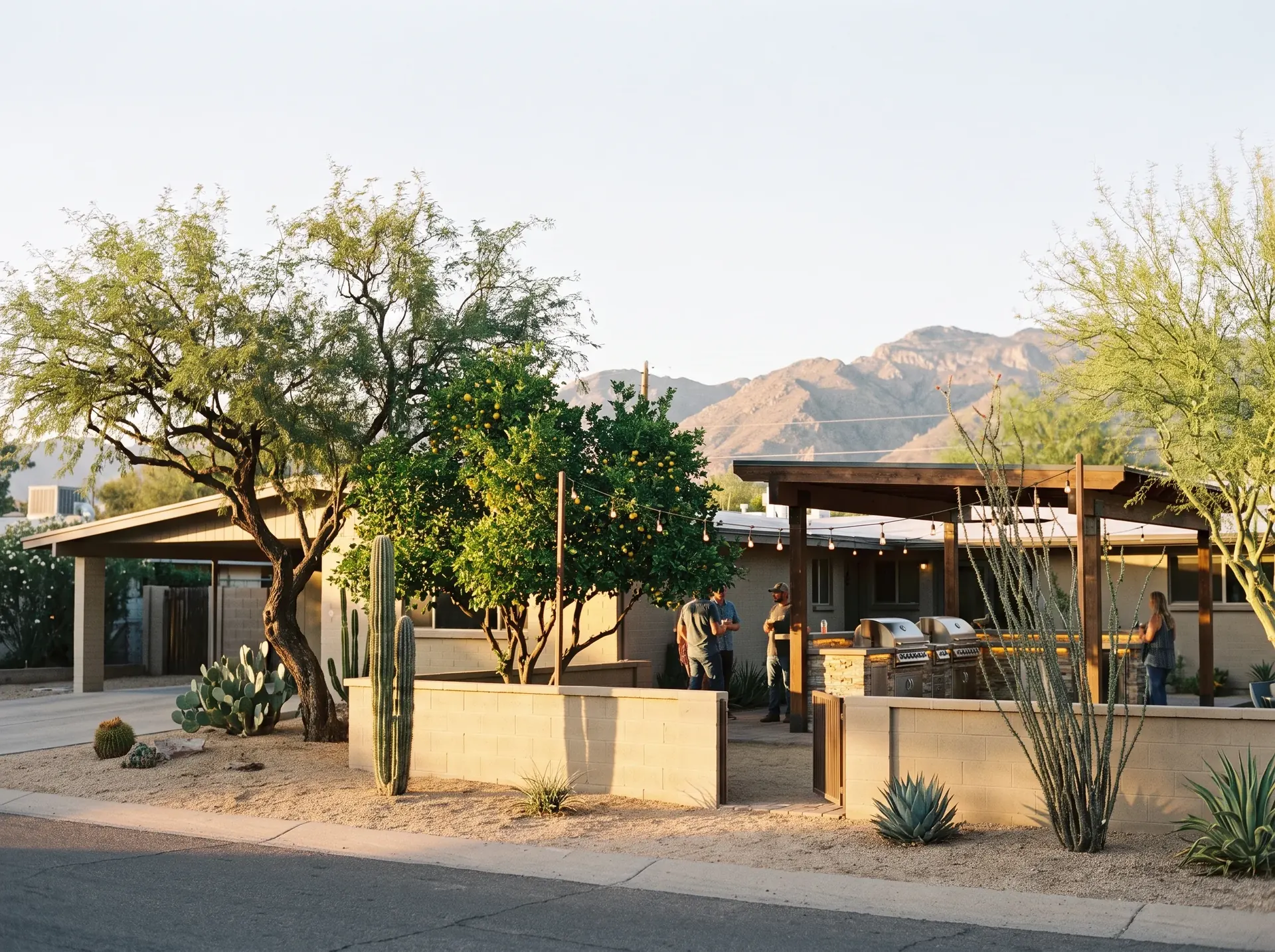 Midtown Tucson slump block ranch home with a walled back yard